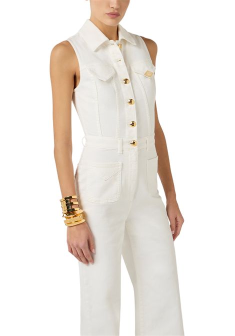 Denim jumpsuit with logo detail ELISABETTA FRANCHI | jumpsuits | TJ45N61E2360